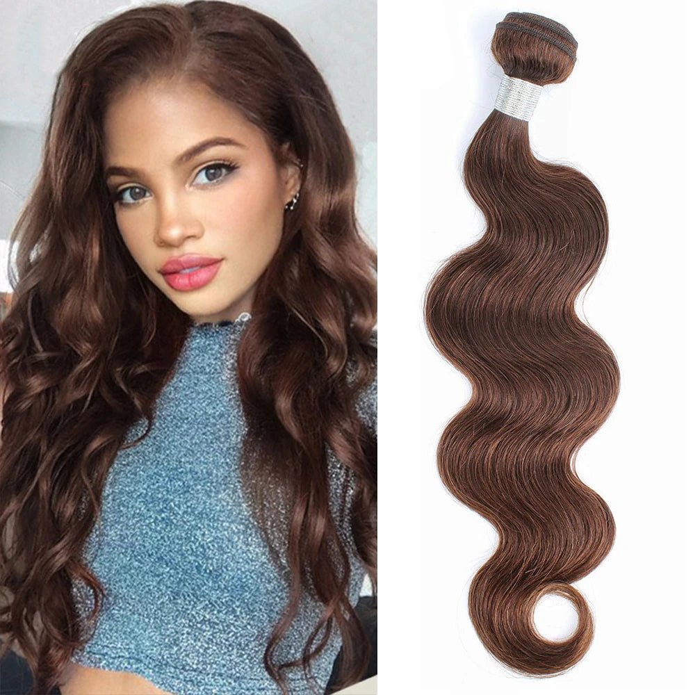 Body Wave Human Hair 1 Bundle Natural Color Brown Ombre Honey Blonde Color In Stock Peruvian Remy Human Hair Extention 95g/PC