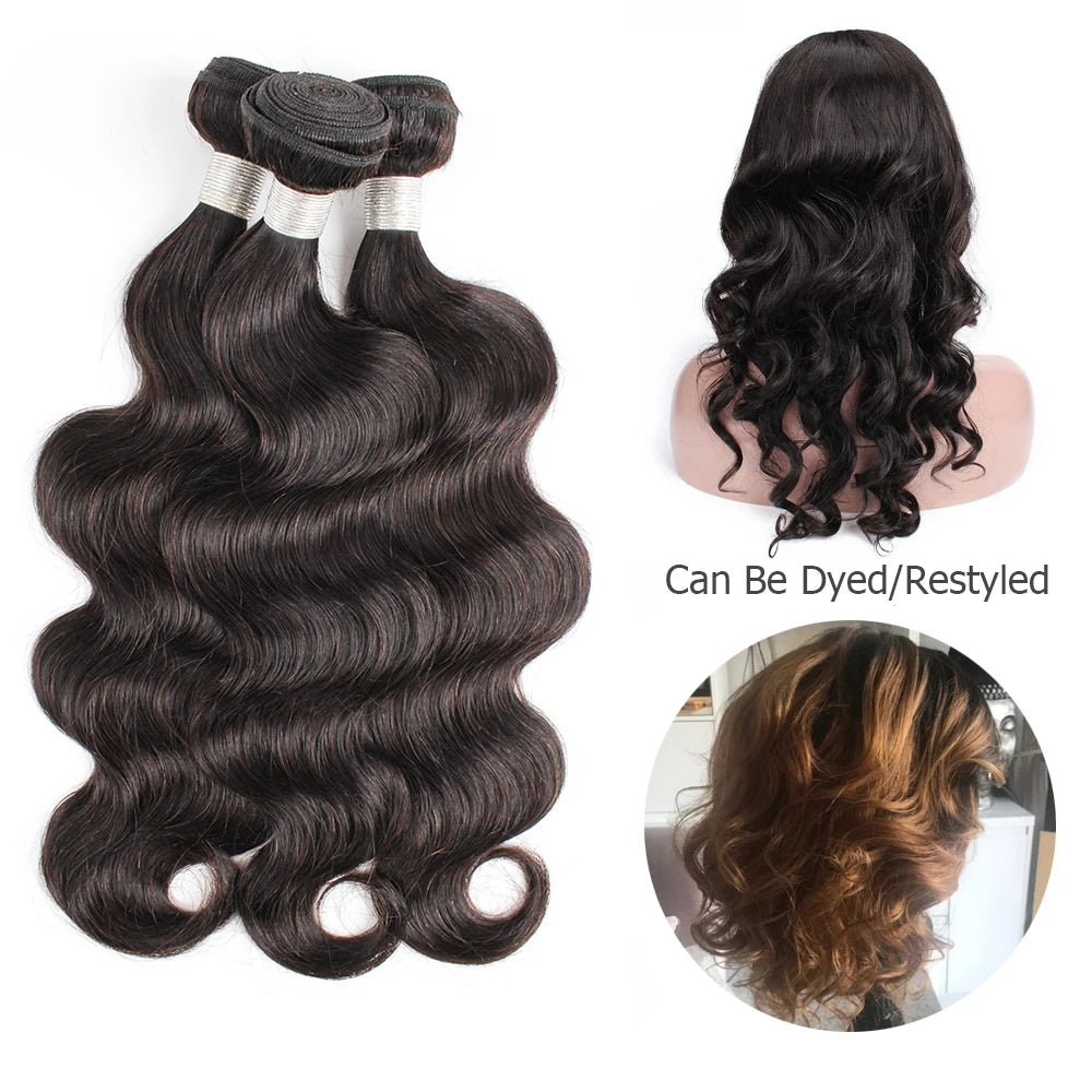 Body Wave Human Hair 1 Bundle Natural Color Brown Ombre Honey Blonde Color In Stock Peruvian Remy Human Hair Extention 95g/PC