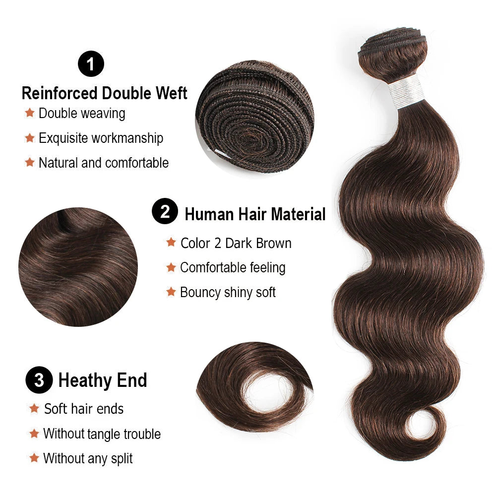 Body Wave Human Hair 1 Bundle Natural Color Brown Ombre Honey Blonde Color In Stock Peruvian Remy Human Hair Extention 95g/PC