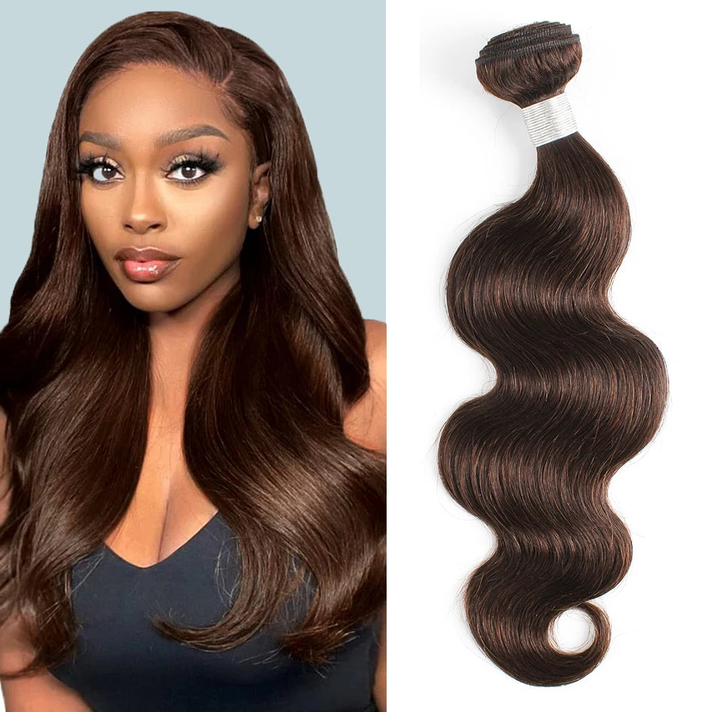 Body Wave Human Hair 1 Bundle Natural Color Brown Ombre Honey Blonde Color In Stock Peruvian Remy Human Hair Extention 95g/PC