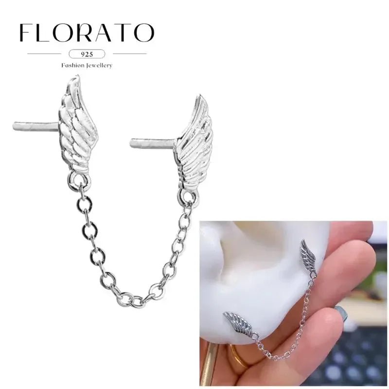 FLORATO 925 sterling silver earrings chain tassel pendant earrings zircon silver earrings for women trend Luxury Wedding Jewelry