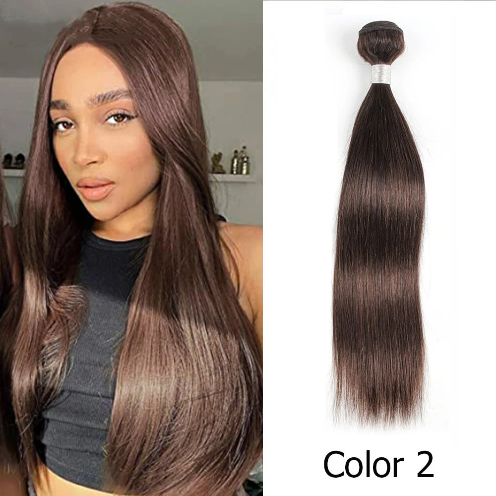 Straight Human Hair Bundle 95g/PC Indian Remy Hair Extention For Women Natural Black Brown Ombre Blonde Color Free Shipping