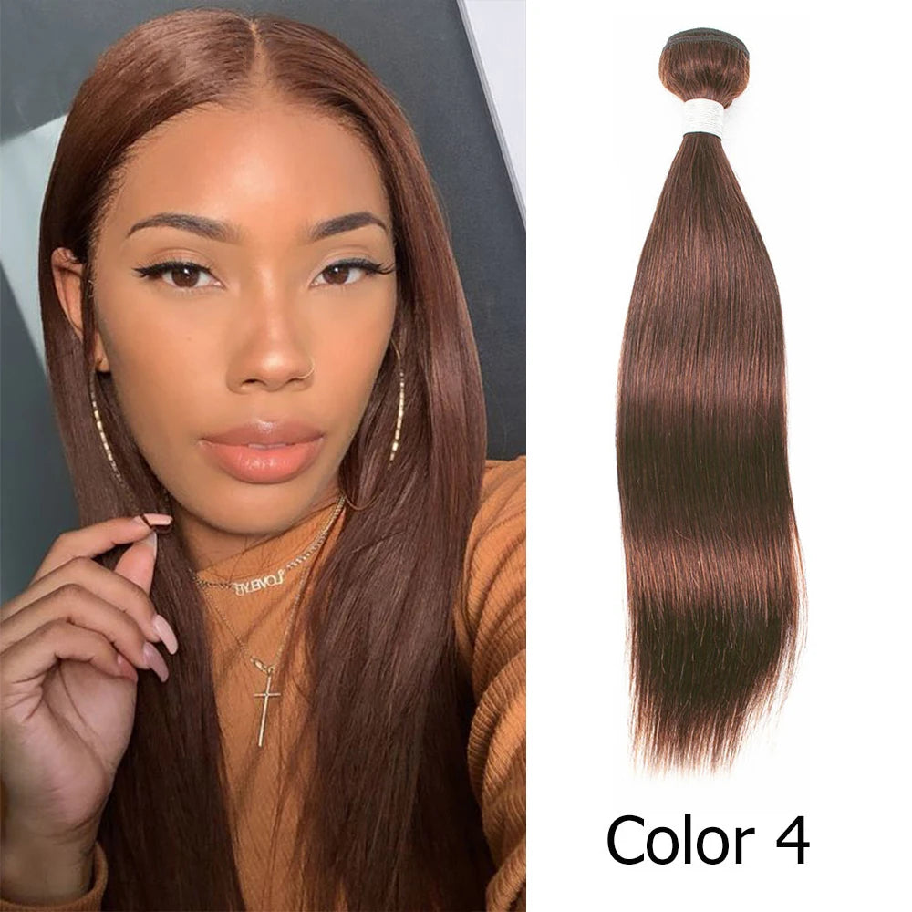 Straight Human Hair Bundle 95g/PC Indian Remy Hair Extention For Women Natural Black Brown Ombre Blonde Color Free Shipping