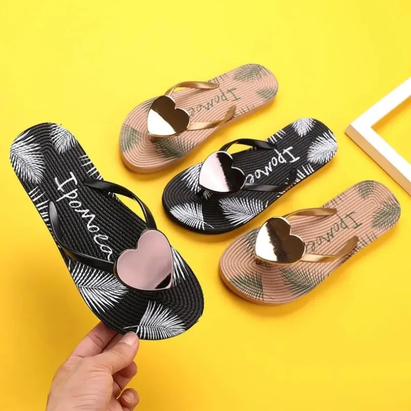 House Slipper Women Heart Love Cloud Sandals Summer Flip Flops Beach Slides Casual Home Shoes Platform Bathroom Flat Female