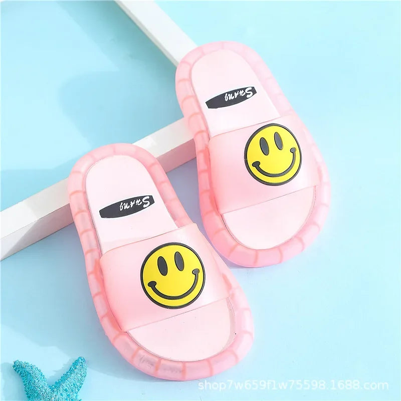 Summer Cartoon Kids Slippers Korean Style Baby Boys Girls Indoor Outdoor Use PVC Material Home Use Wholesale Children's Slippers