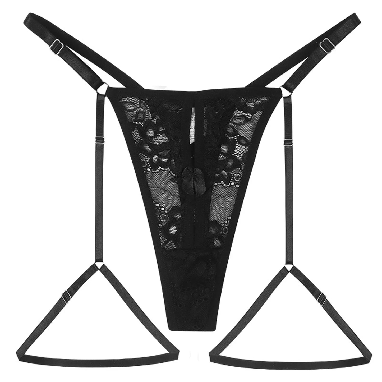 Womens Sexy Lingerie Plus Size Lace Garter Suspenders Transparent Underwear Erotic Hollow Adjustable Waist Belt For Stockings