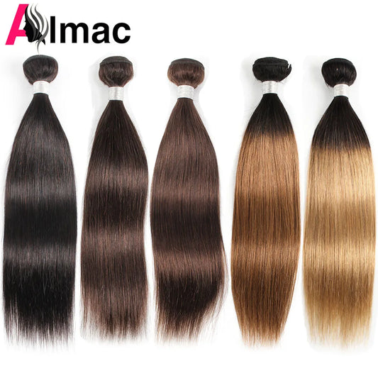 Straight Human Hair Bundle 95g/PC Indian Remy Hair Extention For Women Natural Black Brown Ombre Blonde Color Free Shipping