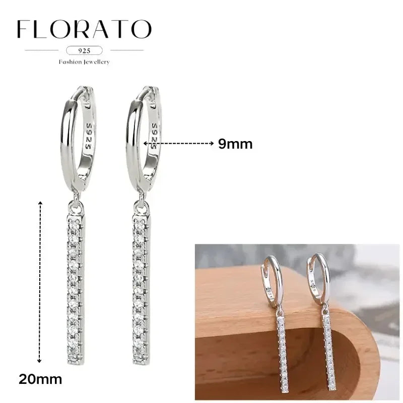 FLORATO 925 sterling silver earrings chain tassel pendant earrings zircon silver earrings for women trend Luxury Wedding Jewelry