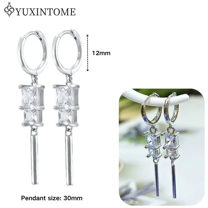 FLORATO 925 sterling silver earrings chain tassel pendant earrings zircon silver earrings for women trend Luxury Wedding Jewelry